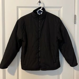 No Boundaries Kids Fleece Lined Jacket sz 11-12 Plain Black Full Zip Hand Pocket